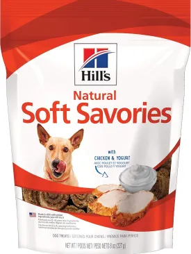 Hill's Natural Soft Savories, All Life Stages, Great Taste, Dog Treats, Chicken & Yogurt, 8 oz Bag
