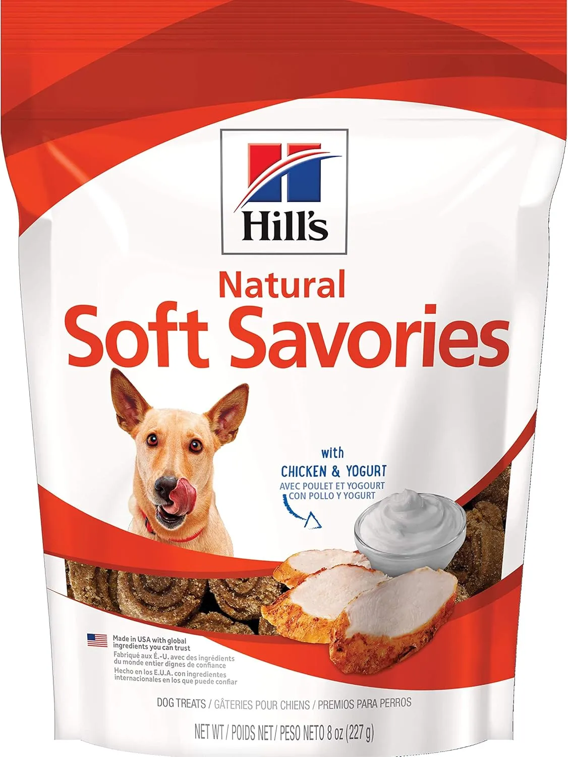 Hill's Natural Soft Savories, All Life Stages, Great Taste, Dog Treats, Chicken & Yogurt, 8 oz Bag