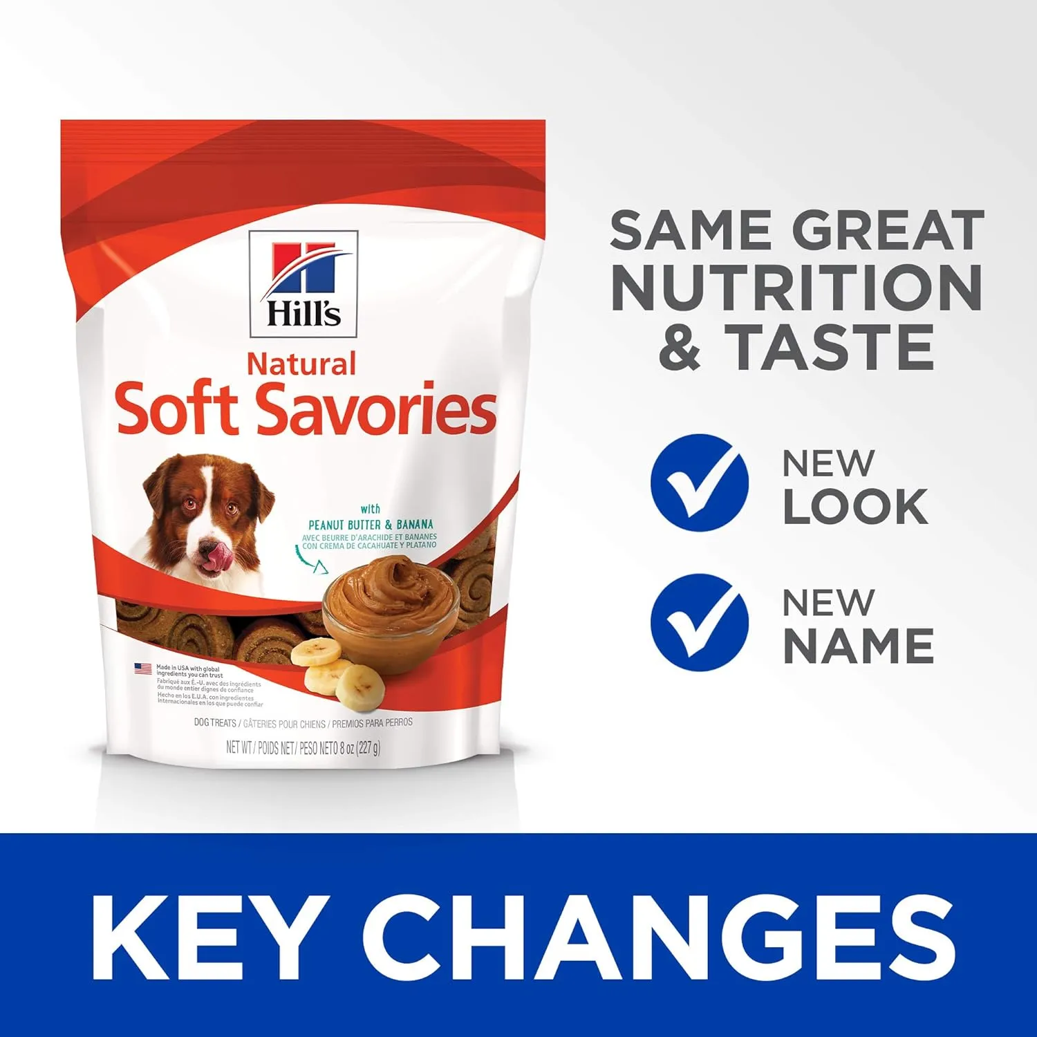 Hill's Natural Soft Savories, All Life Stages, Great Taste, Dog Treats, Peanut Butter & Banana, 8 oz Bag