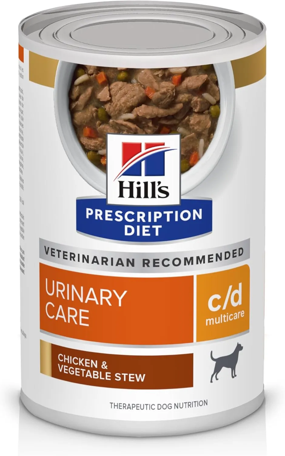 Hill's Prescription Diet c/d Multicare Urinary Care Chicken & Vegetable Stew Wet Dog Food, Veterinary Diet, 12.5 oz. Cans, (Pack of 12)