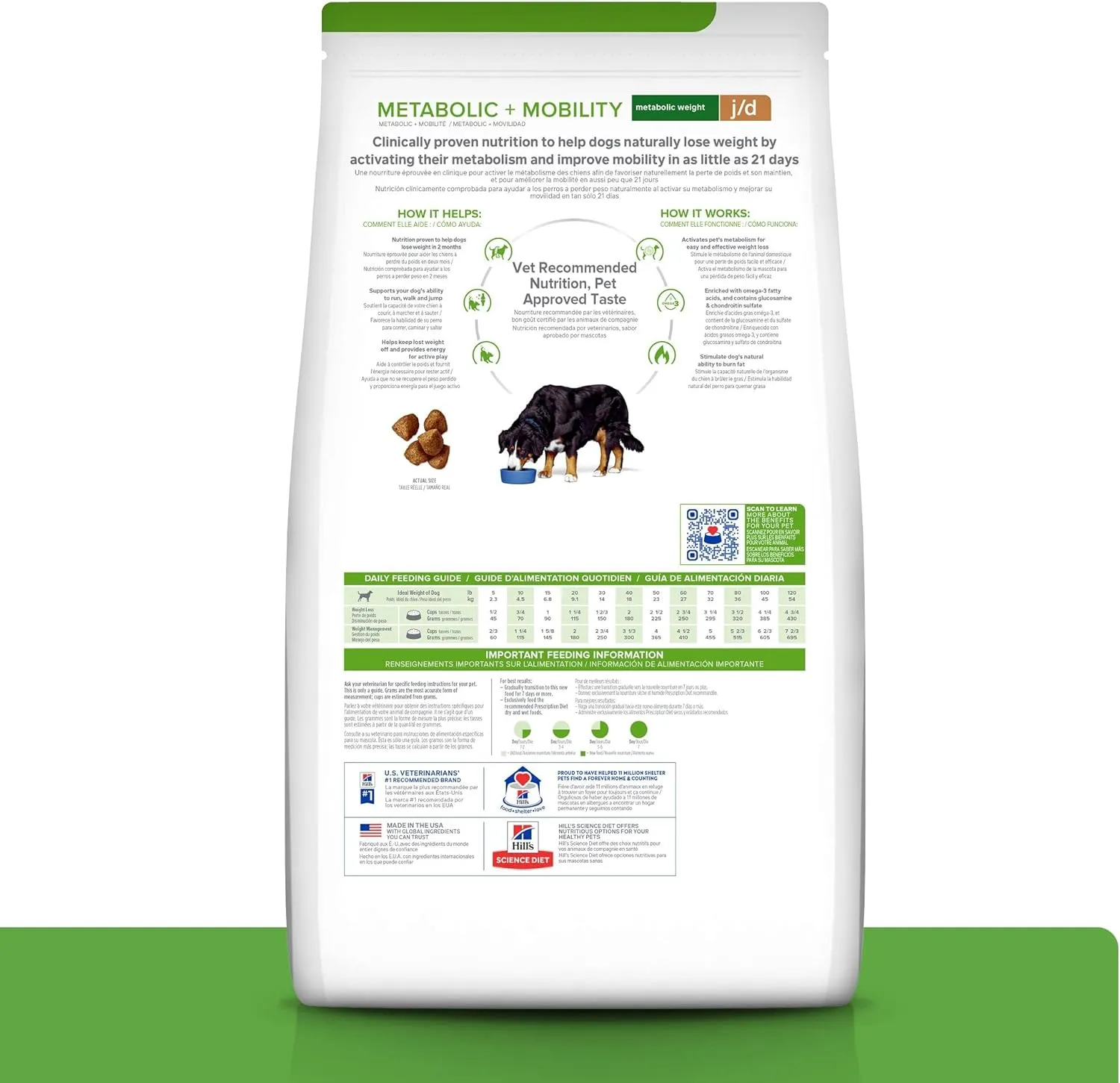 HILL'S PRESCRIPTION DIET Metabolic   Mobility, Weight   j/d Joint Care Chicken Flavor Dry Dog Food, Veterinary Diet, 15 lb. Bag
