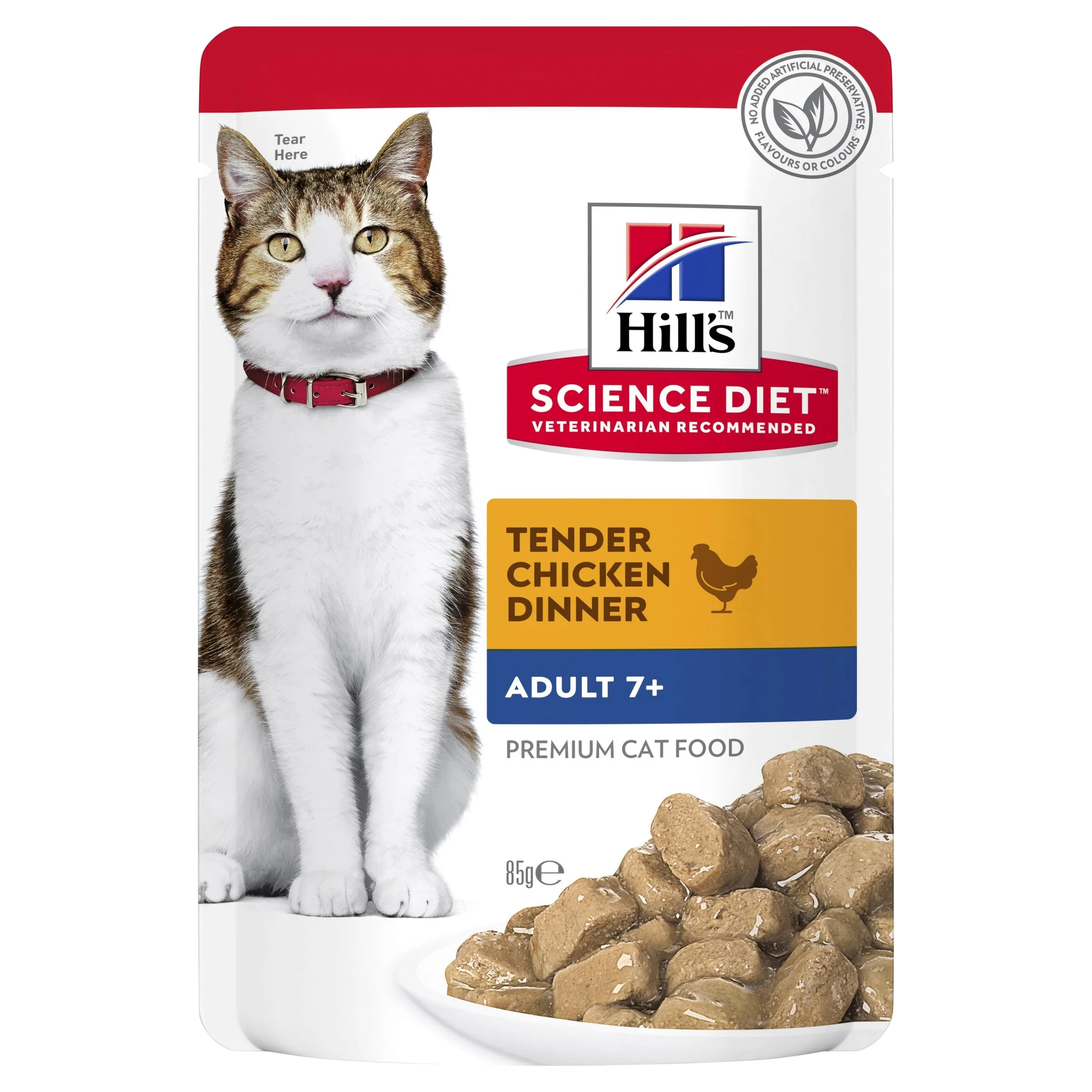 Hills Science Diet Adult 7  Active Longevity Mature Chicken Cat Food Pouches 85g x 12^^^