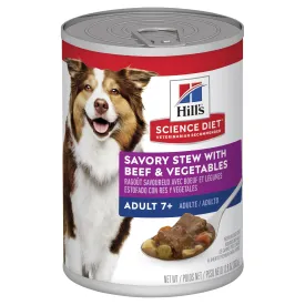 Hills Science Diet Adult 7  Savoury Stew Beef and Vegetables Canned Dog Food 363g