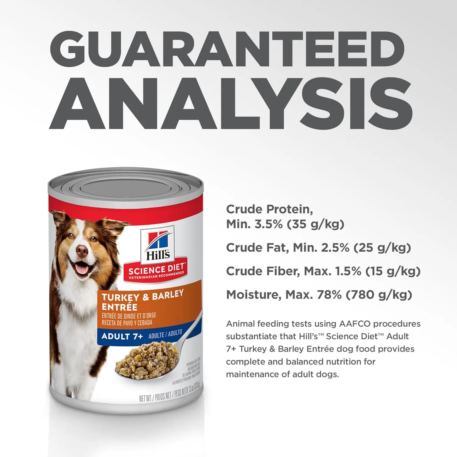 Hill's Science Diet Adult 7 , Senior Adult 7  Premium Nutrition, Wet Dog Food, Turkey & Barley Loaf, 13 oz Can, Case of 12