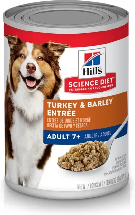 Hill's Science Diet Adult 7 , Senior Adult 7  Premium Nutrition, Wet Dog Food, Turkey & Barley Loaf, 13 oz Can, Case of 12