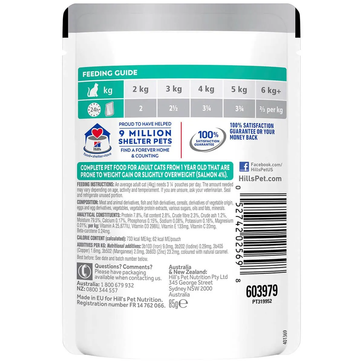 Hill's Science Diet Perfect Weight Adult Salmon Wet Food 85g