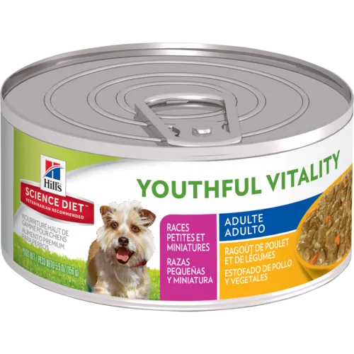 Hill's™ Science Diet™ Youthful Vitality Adult 7  Small & Toy Breed Chicken & Vegetable Stew Dog Food
