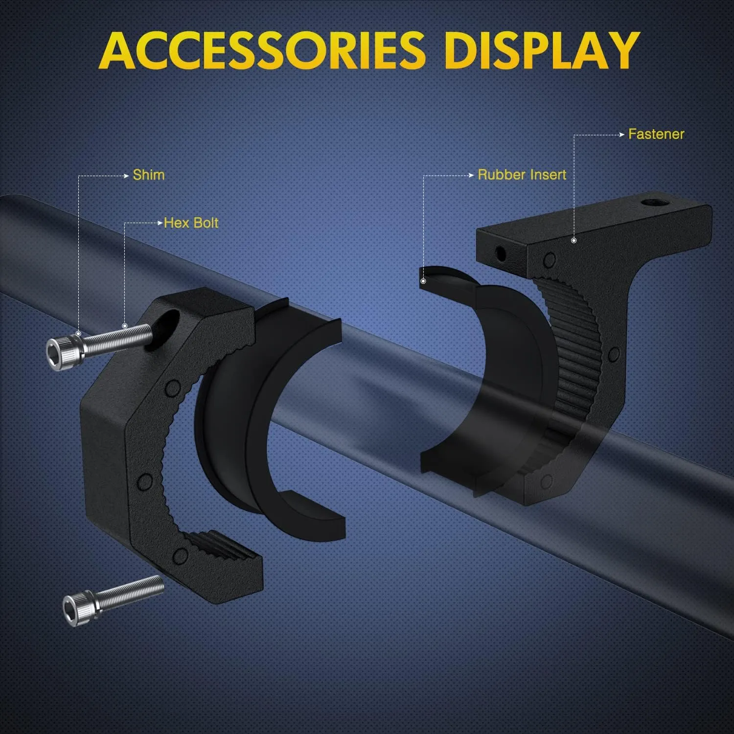 Horizontal Bar Tube Clamp Mount Bracket Kits 2.135in-2.25in-2.375in-2.5in (Pair)