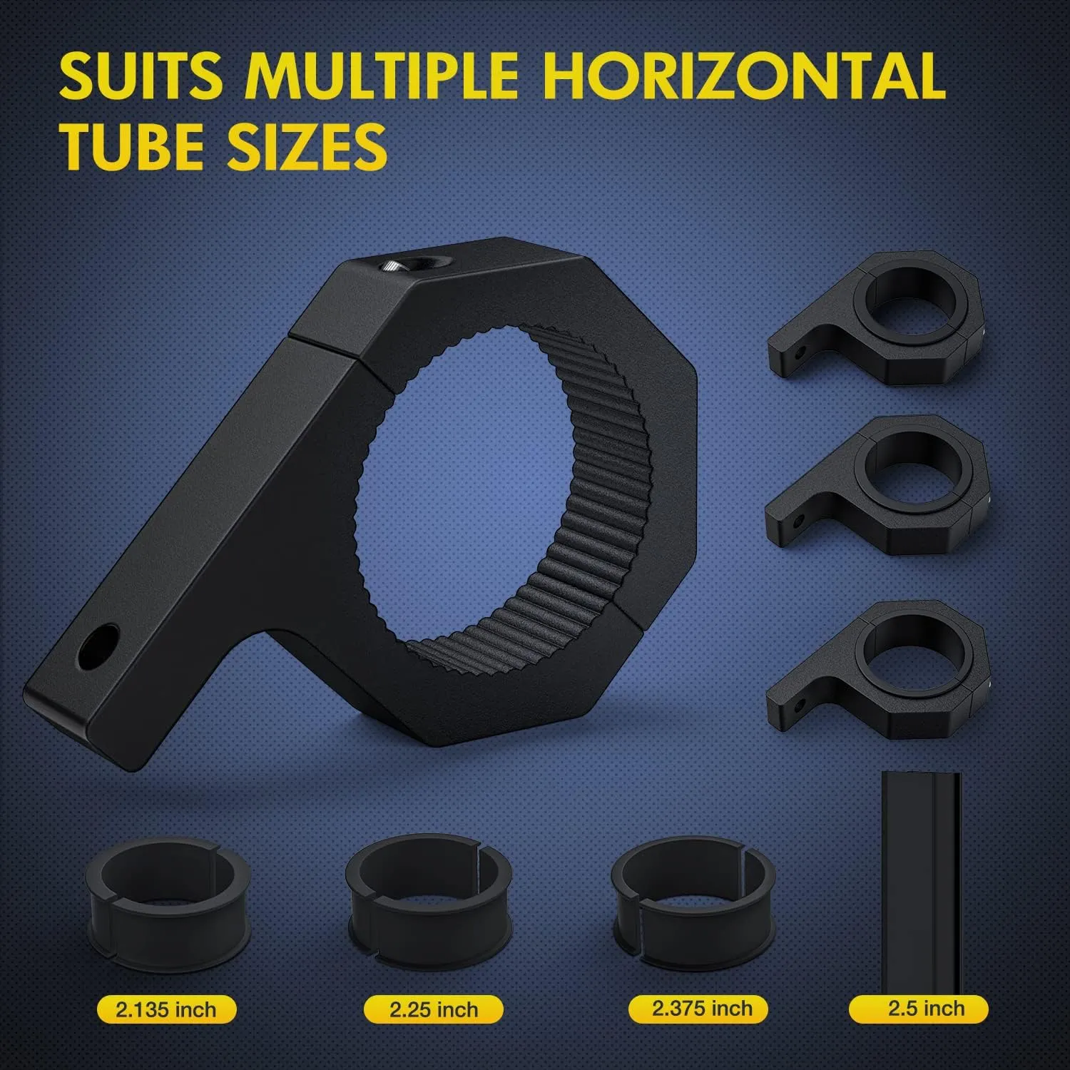 Horizontal Bar Tube Clamp Mount Bracket Kits 2.135in-2.25in-2.375in-2.5in (Pair)