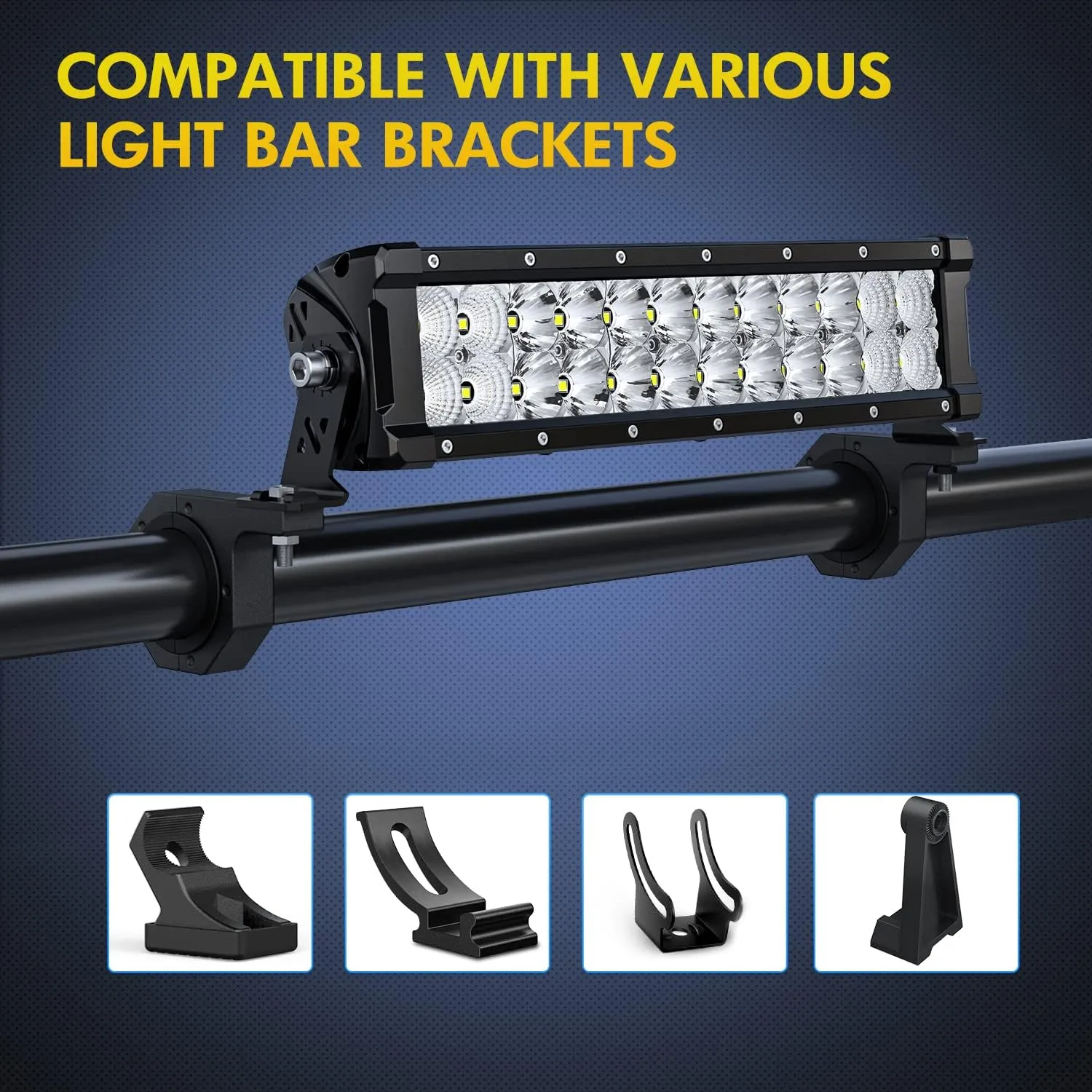 Horizontal Bar Tube Clamp Mount Bracket Kits 2.135in-2.25in-2.375in-2.5in (Pair)