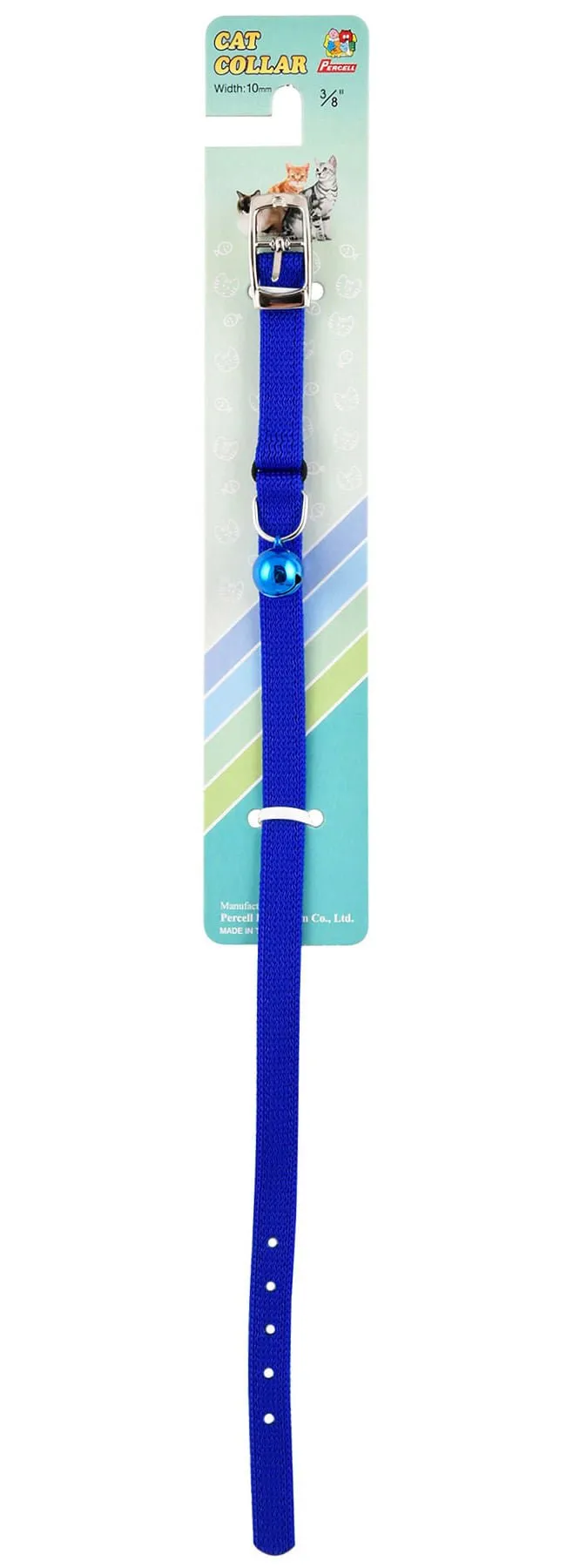 Jeffers Solid Web Nylon Cat Collars w/ Bell, 3/8" x  12"