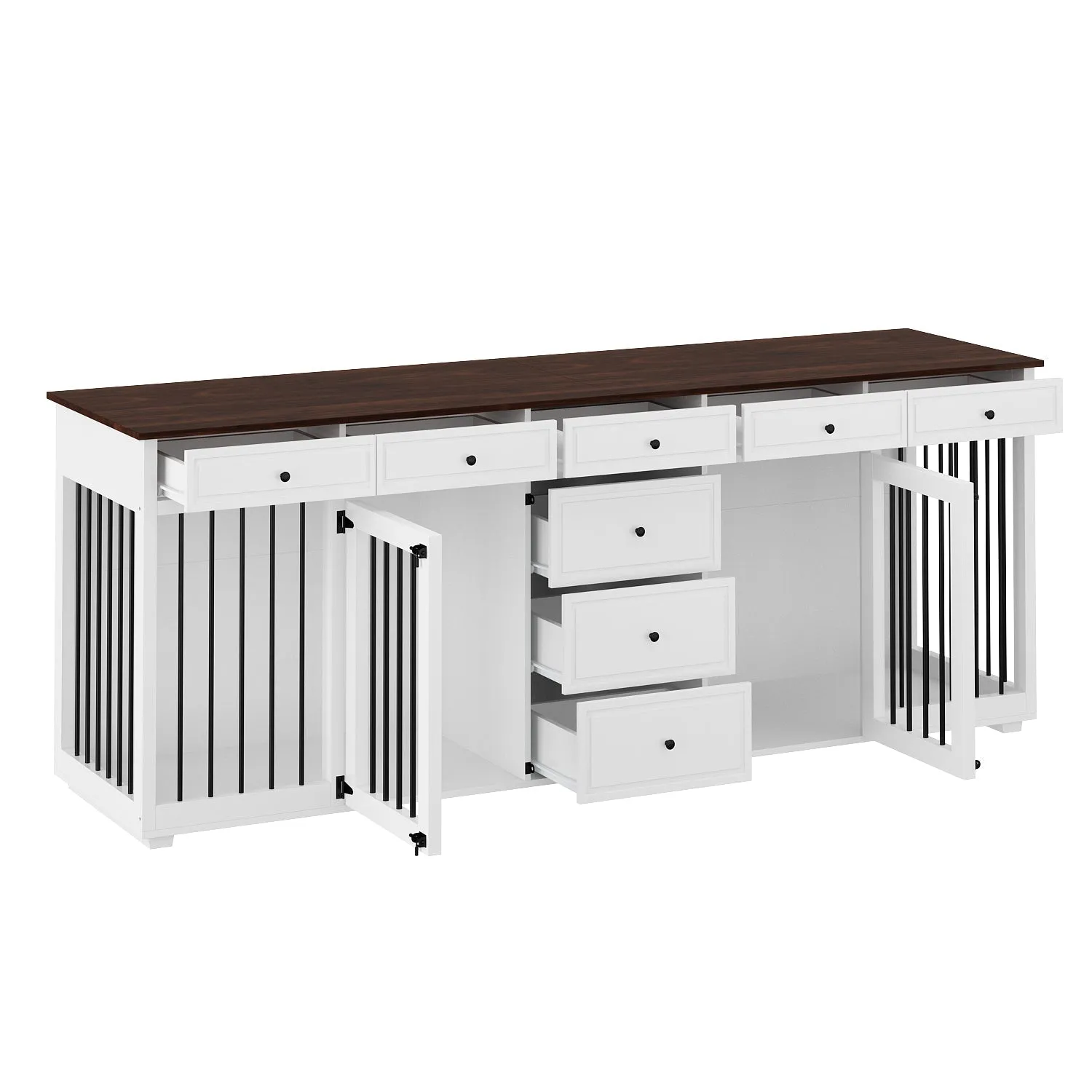 Large Dog Crate Furniture with 8 Drawers-150167