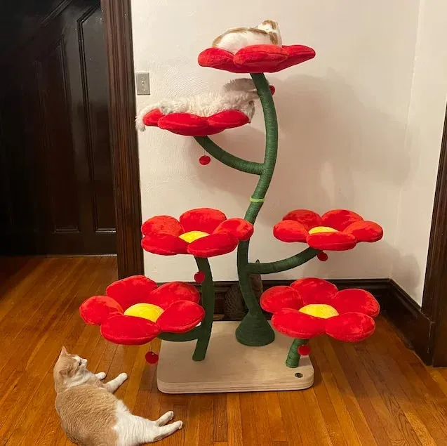 Luxury Floral Cat Tree Condo