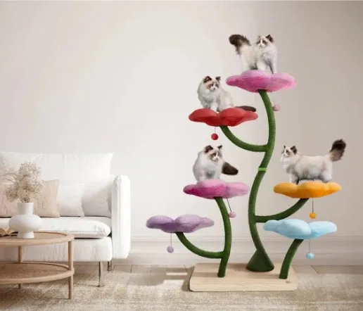 Luxury Floral Cat Tree Condo