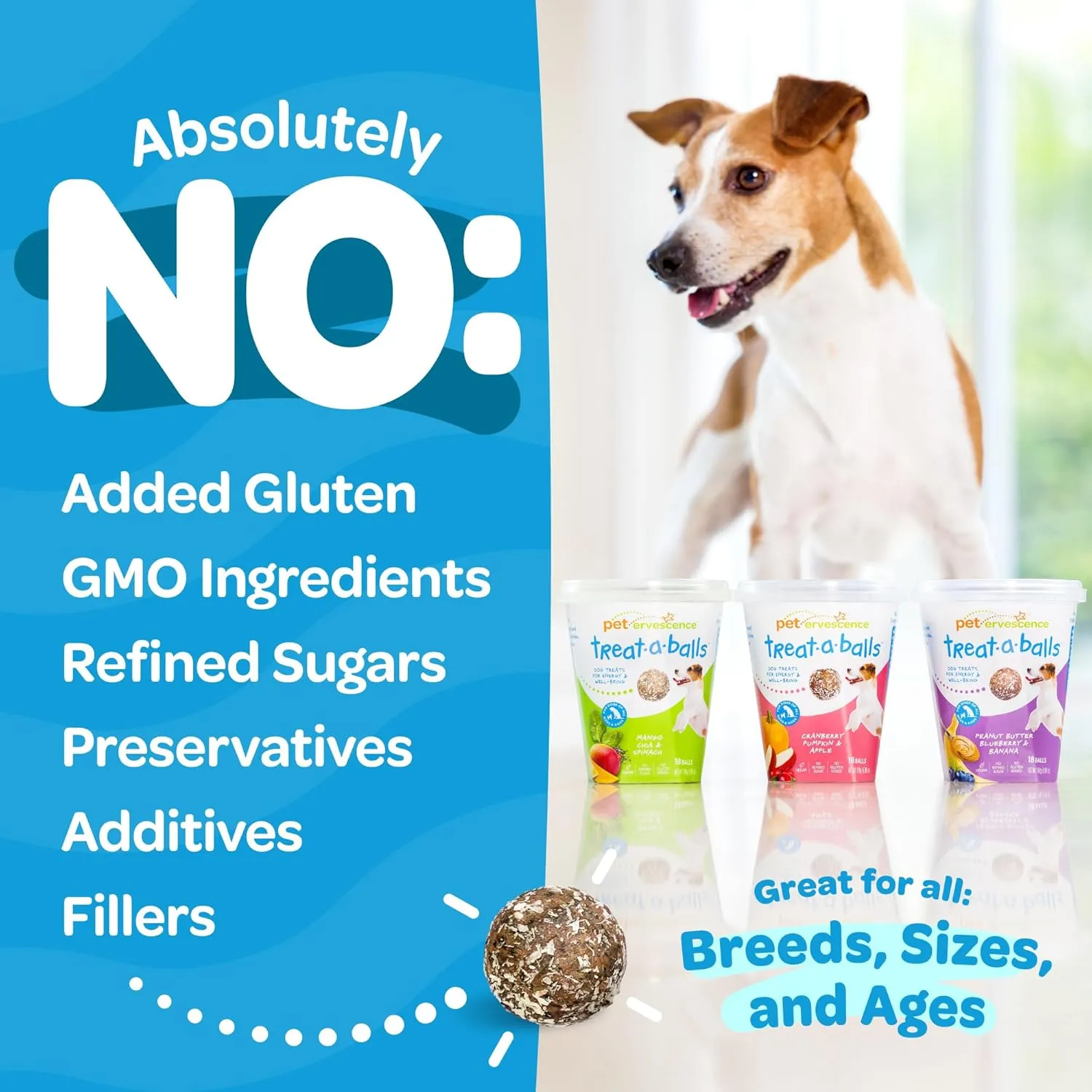 Mango, Spinach, & Chia Healthy Dog Treats - Healthy, Nutritious, All Natural Dog Treats - Vegan, Fiber-Rich, Plant-Based Snacks - All Breeds, Sizes, & Ages - Made in New Zealand - 18pk