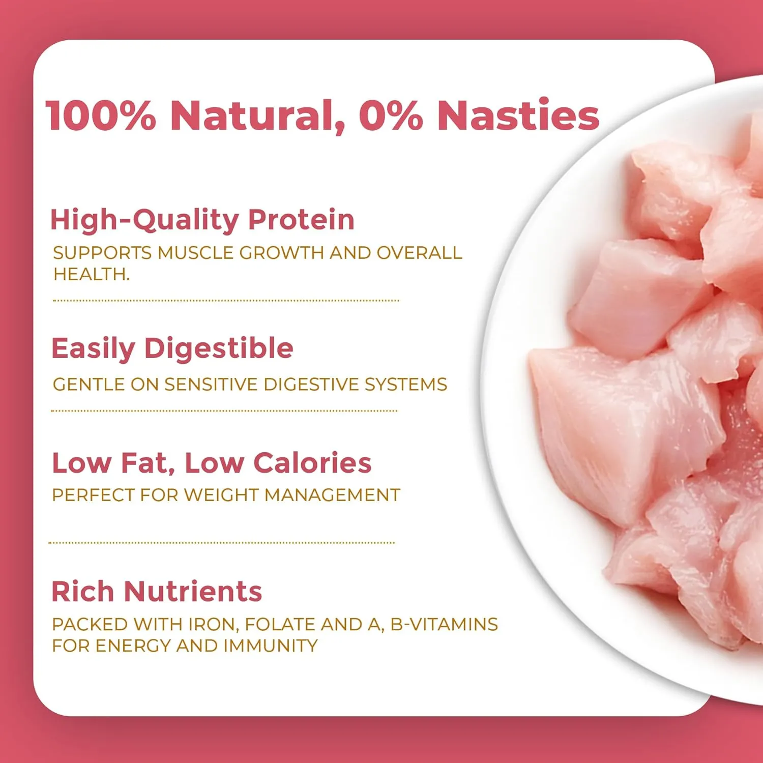 Nature's Feast Freeze Dried Cat Treats | 100% Natural Chicken Breast Treat | Single Ingredient | Training Treat | Food Topper for Cats (1.76oz)