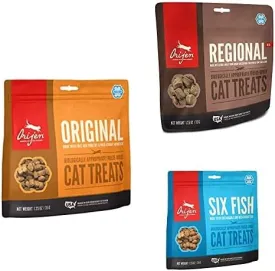 Orijen Freeze Dried Cat Treats, Grain Free, Natural & Raw Animal Ingredients, Original Made with Free-Run Poultry & Wild-Caught Monkfish, 1.25 oz   Treats
