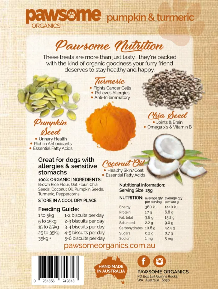 Pawsome Organics Biscuits 200g