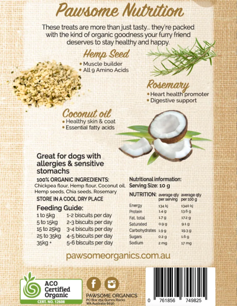 Pawsome Organics Biscuits 200g
