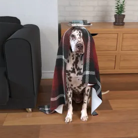 Pet Blanket Throw - Red Crosshatch