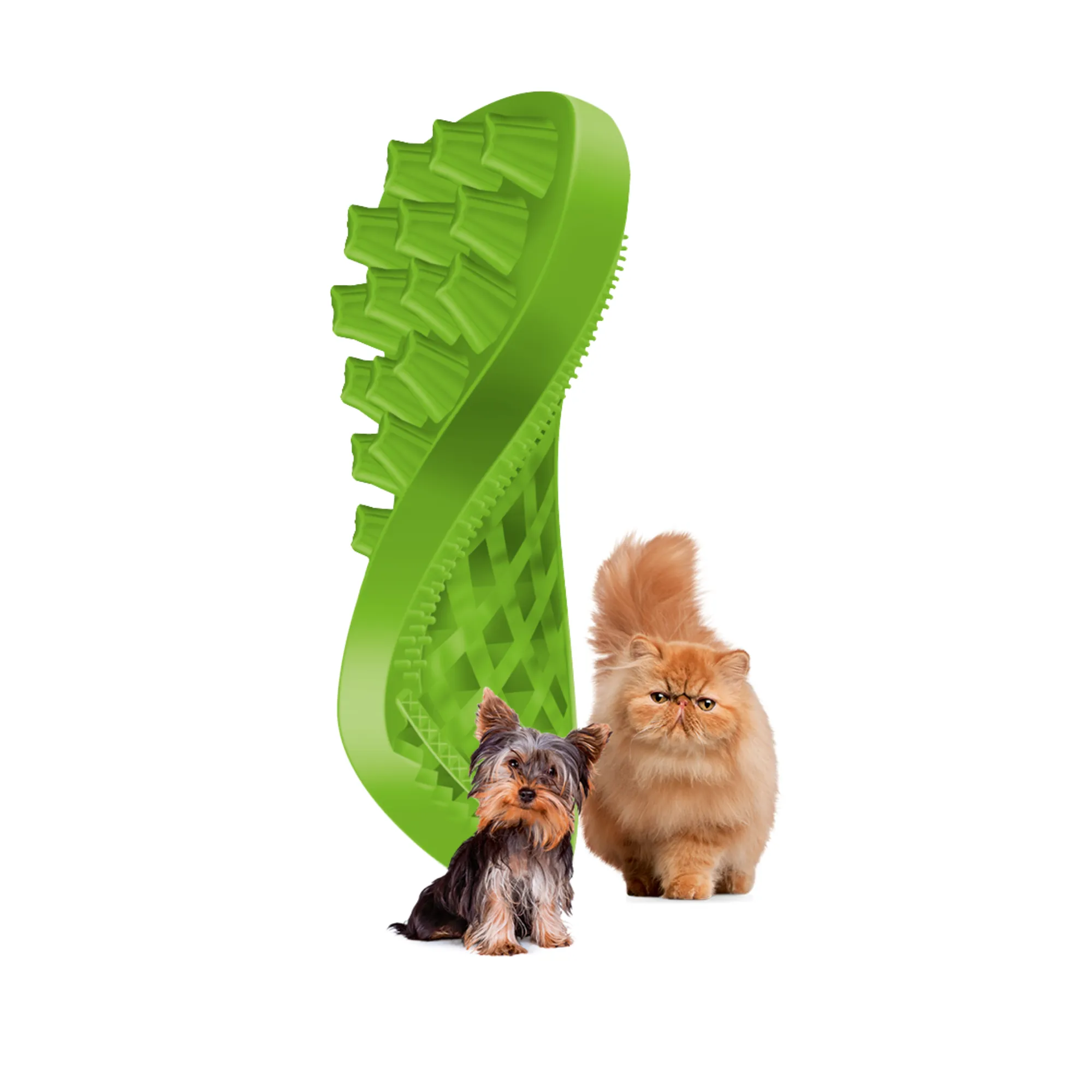 Pet   Me Soft Small Long Hair Pet Brush Green