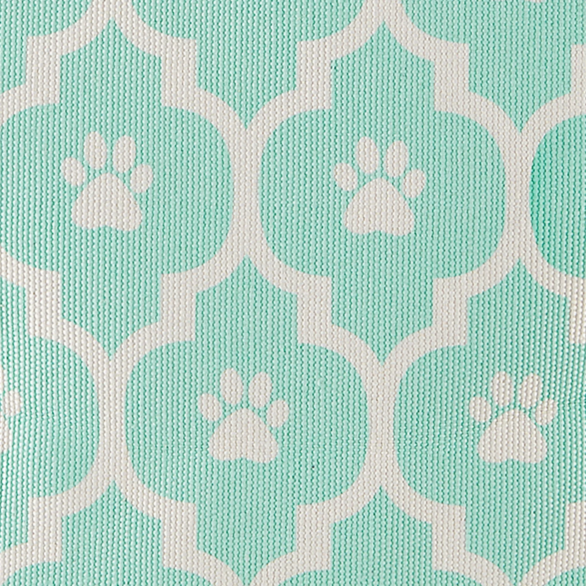 Polyester Pet Bin Lattice Paw Aqua Rectangle Small 14X8X9