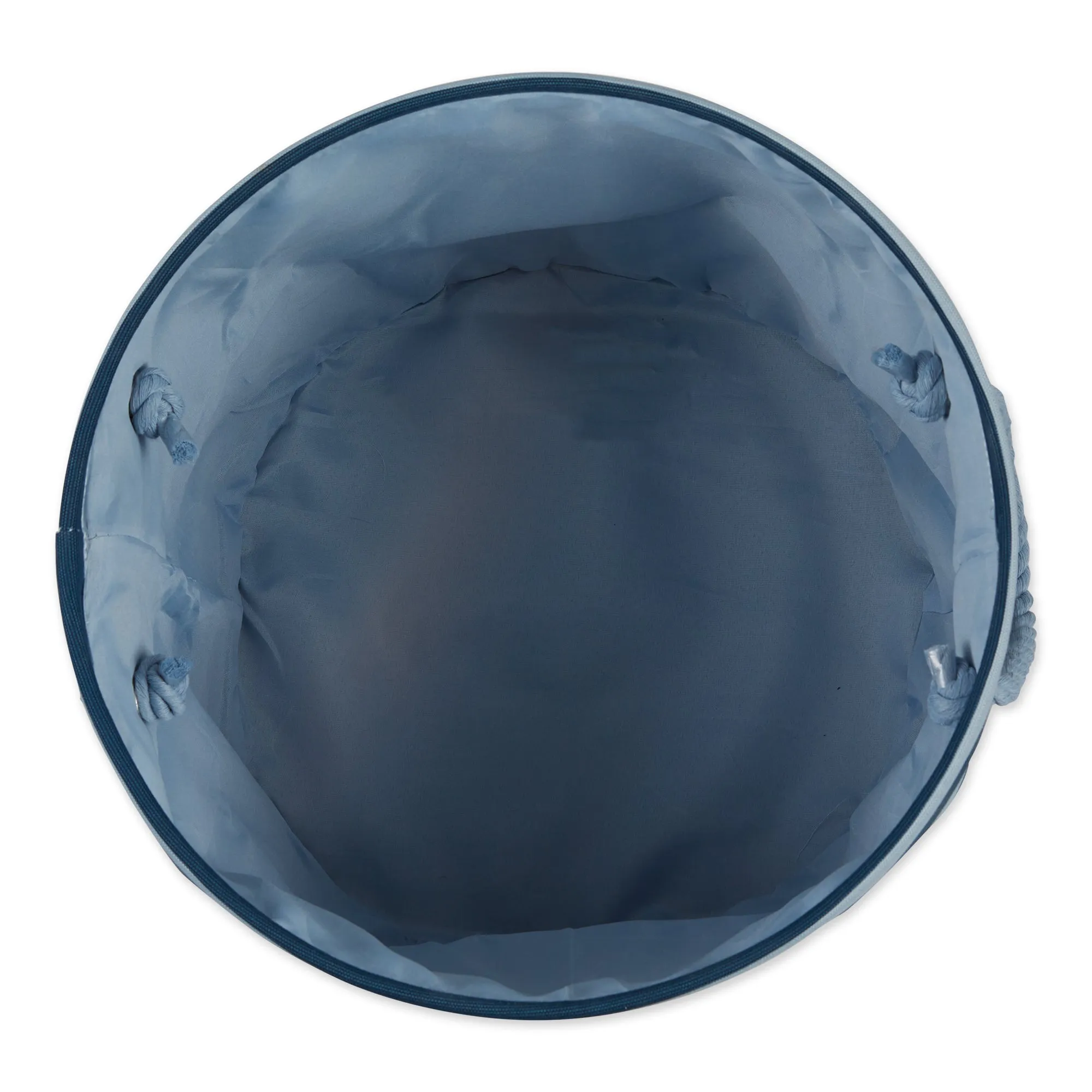 Polyester Pet Bin Stripe With Paw Patch Dark Navy Round Large 15X18X18