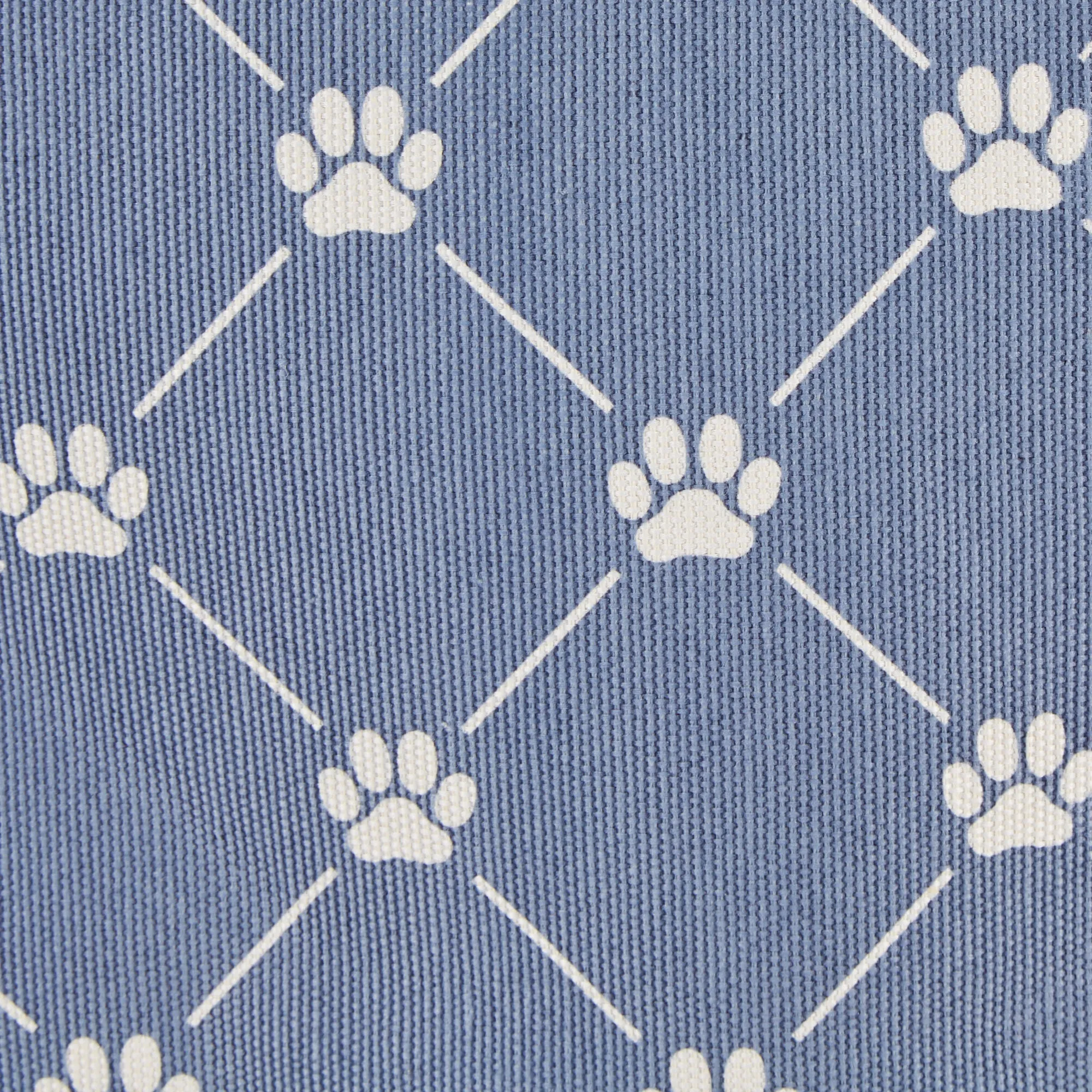 Polyester Pet Bin Trellis Paw Stonewash Blue Round Small 9X12X12