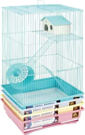 Prevue Hendryx 3-Story Hamster/Gerbil Cage - Assorted Colors - Multipack - 14.5" x 11.25" x 22" - Pack of 4