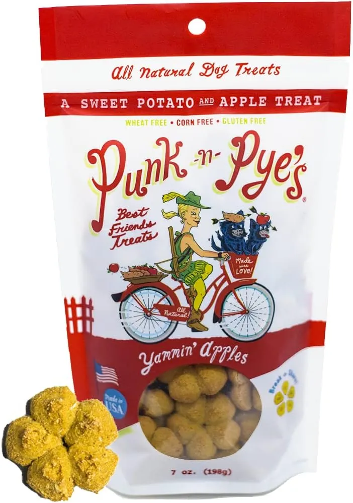 PUNK N PYE'S All Natural Dog Treats | Made in USA Dog Cookies 7 oz (Yammin' Apples)