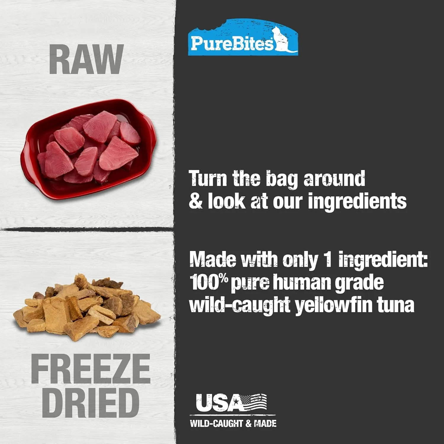 PureBites Tuna Freeze Dried Cat Treats, 0.88Oz | 25G - Value Size (Pack of 2)