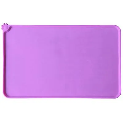 S 47*30cm pink Pet silicone placemats, waterproof, non-slip and leak-proof placemats for cats and dogs, car pet mats AZ19858