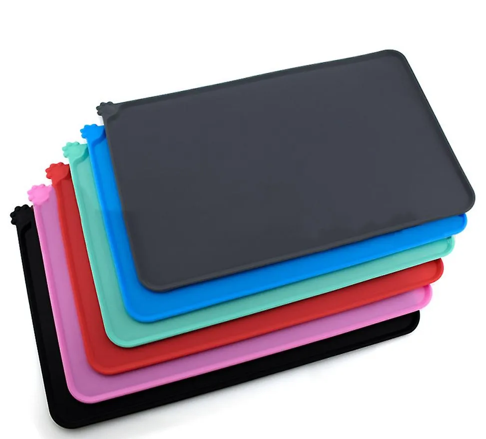 S 47*30cm pink Pet silicone placemats, waterproof, non-slip and leak-proof placemats for cats and dogs, car pet mats AZ19858