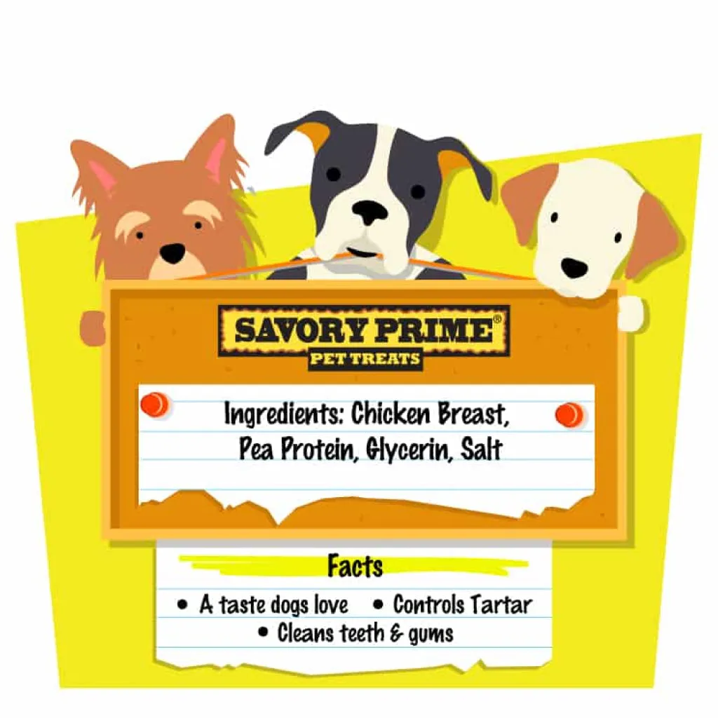 Savory Prime Natural Chicken Jerky Treats For Dogs