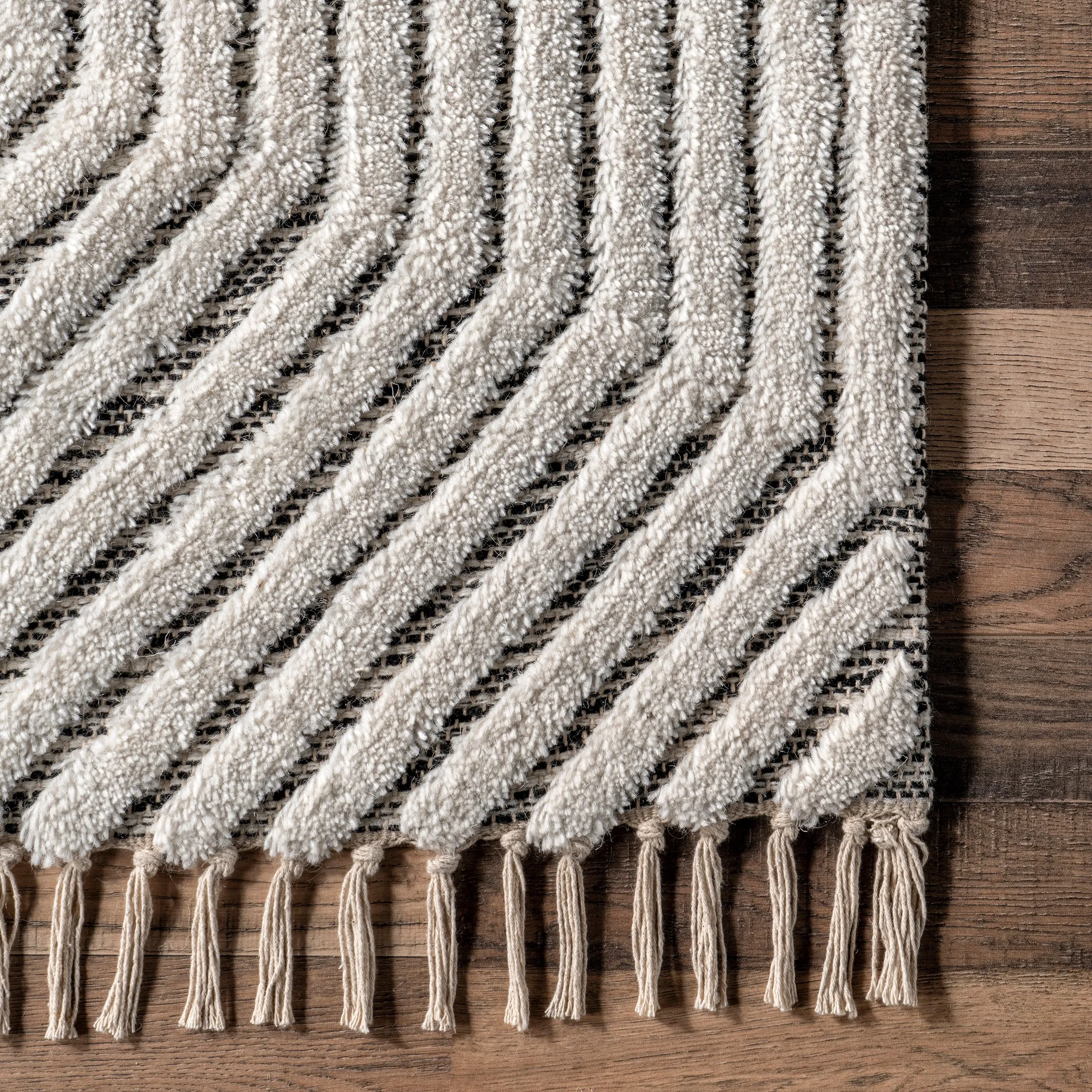 Sherrell Modern High/Low Tassel Area Rug