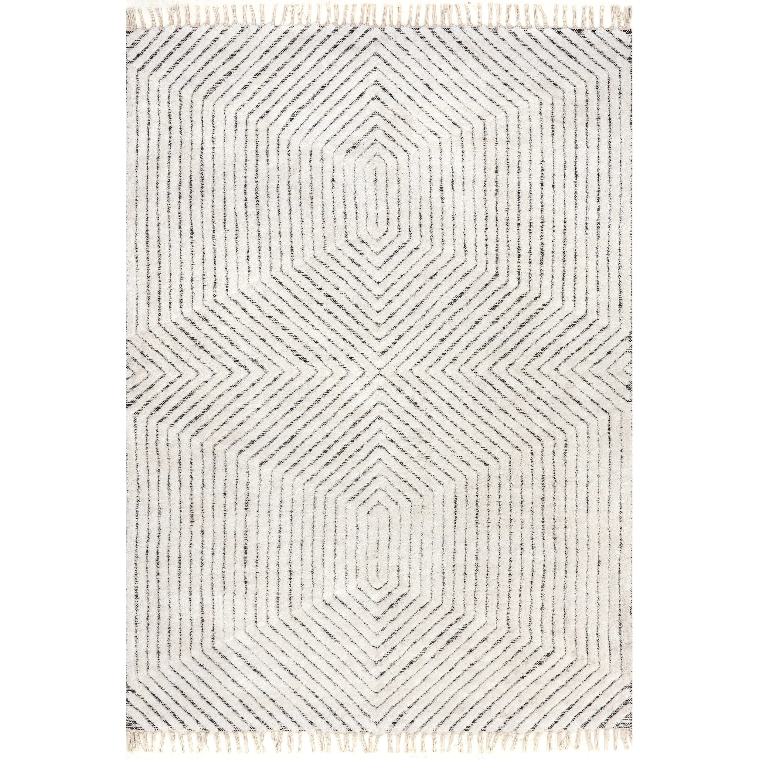 Sherrell Modern High/Low Tassel Area Rug