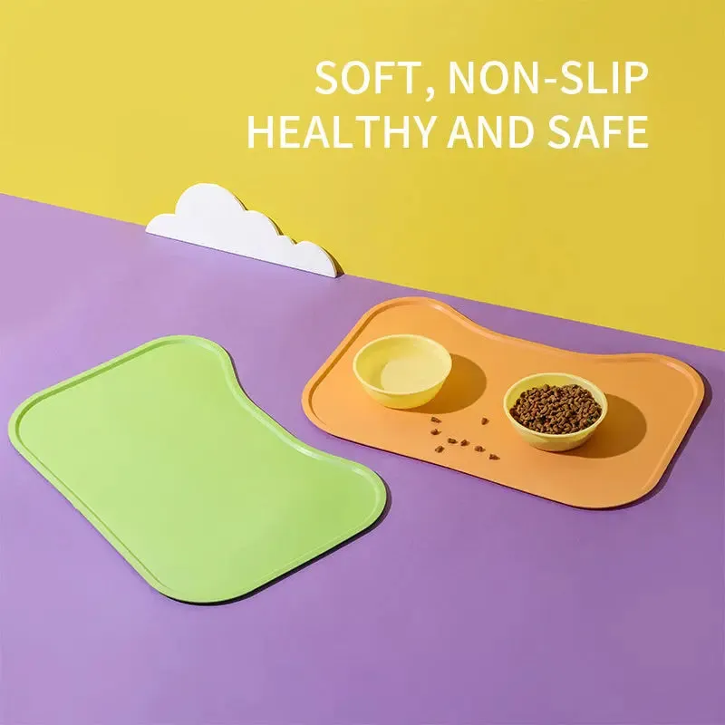 Silicone Waterproof Pet Feeding Mat for Dog & Cat Bowls.