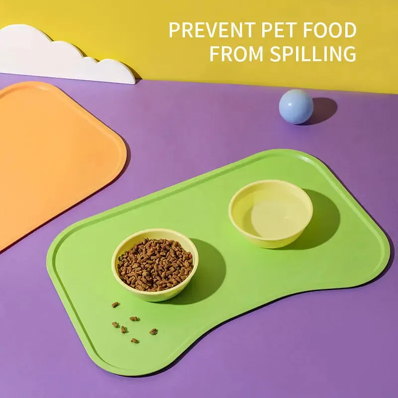 Silicone Waterproof Pet Feeding Mat for Dog & Cat Bowls.