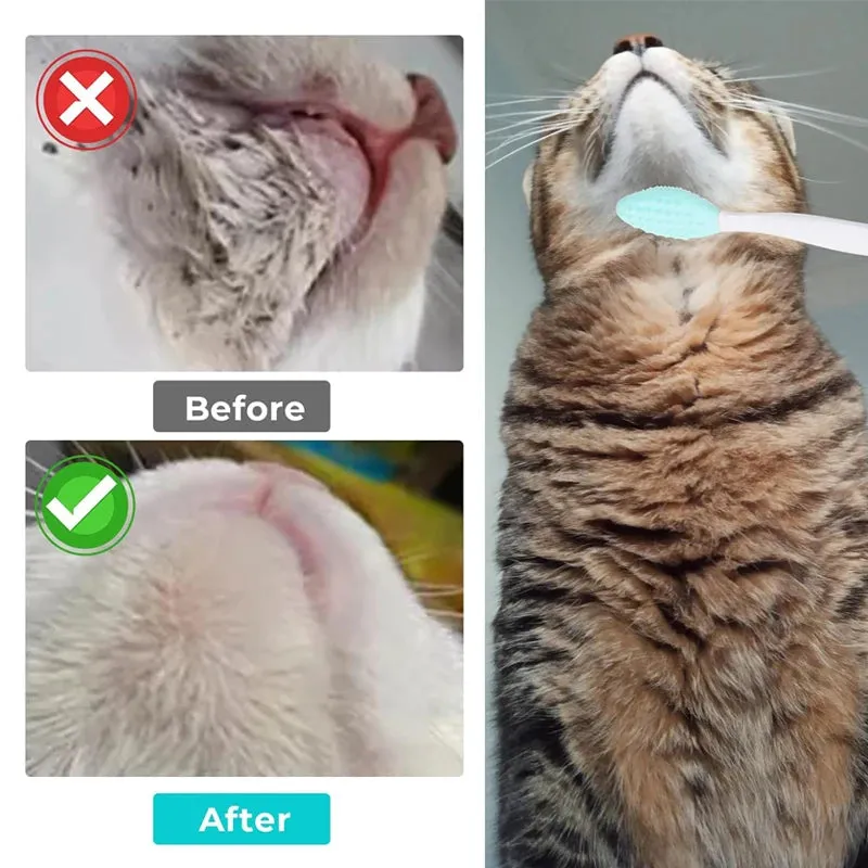 Soft Silicone Cat Grooming Brush for Chin Acne & Blackhead Care
