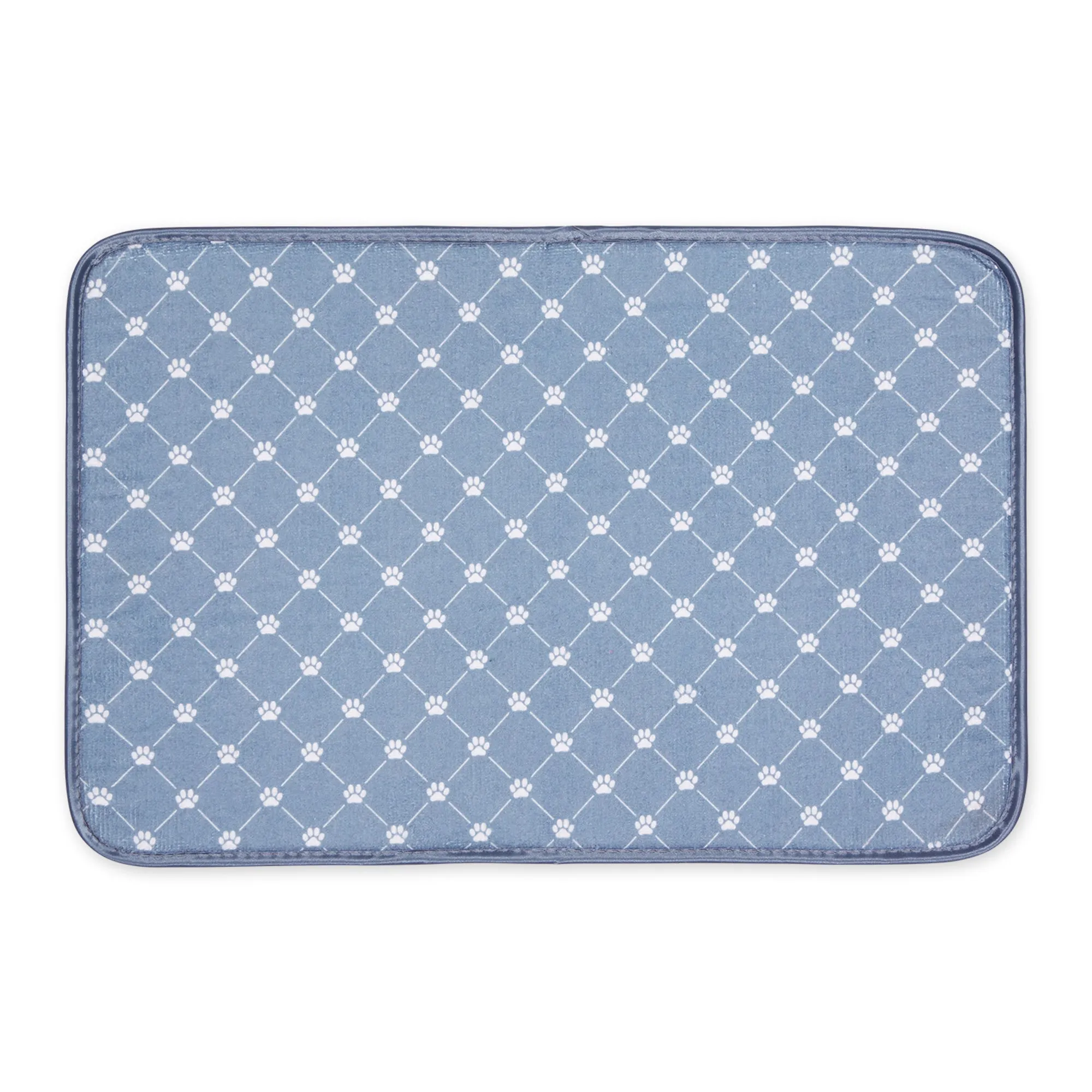 Stonewash Blue Printed Trellis Paw Pet Mat