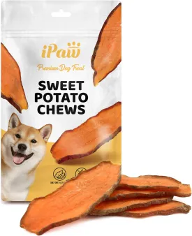 Sweet Potato Chews for Dogs, Single Ingredient Dog Treats for Vegetarian, All Natural Human Grade Puppy Chew, Rawhide Alternative, Hypoallergenic, Easy to Digest