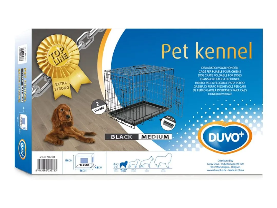 Topline Dog Crate 2 Doors Plastic Tray