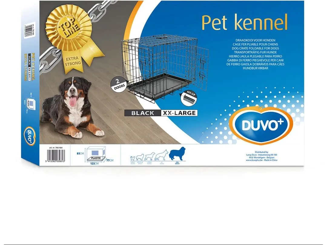 Topline Dog Crate 2 Doors Plastic Tray