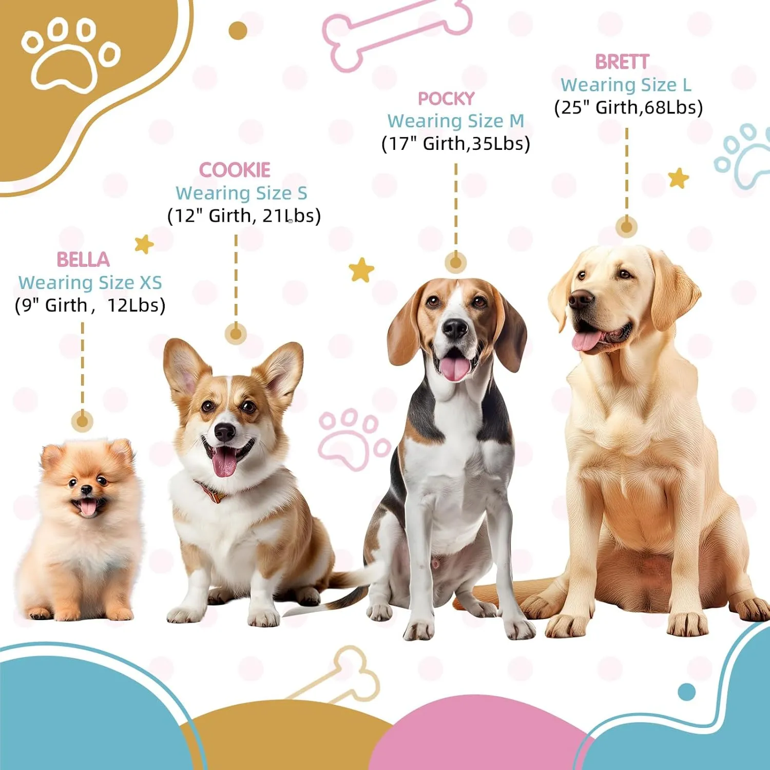 Tri-Color Dog Harness, Adjustable Step-in Design Dog Harness for Large Dogs No Pull, Heavy Duty Puppy Harness, Easy for Walking Dog Harness for Large Dogs, Large Dog Harness Blue Pink