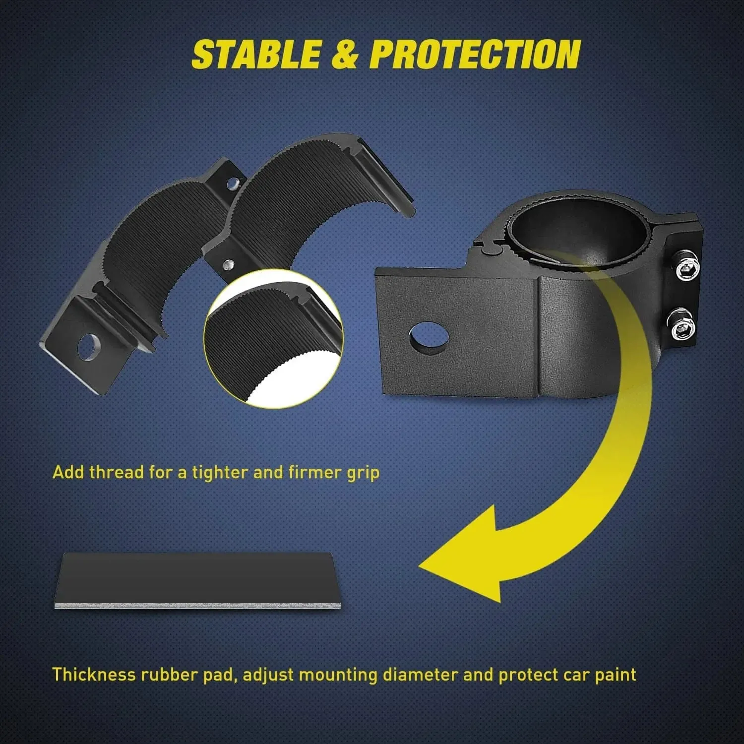 Tube Clamp Mount Bracket Kits Fit 2.43in-2.8in Round Bull Bar (Pair)