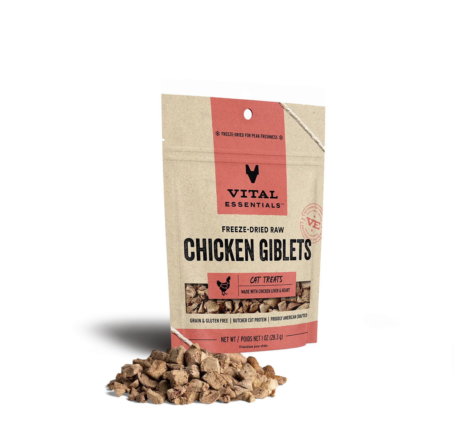 Vital Essentials Cat Freeze Dried Treat Chicken Giblet 1oz