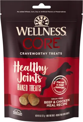 Wellness CORE Healthy Joints Dog Treats, Natural, Grain Free, 8 oz