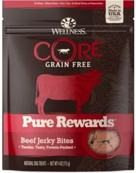 Wellness CORE Natural Grain Free Pure Rewards Beef Recipe Jerky Bites Dog Treats