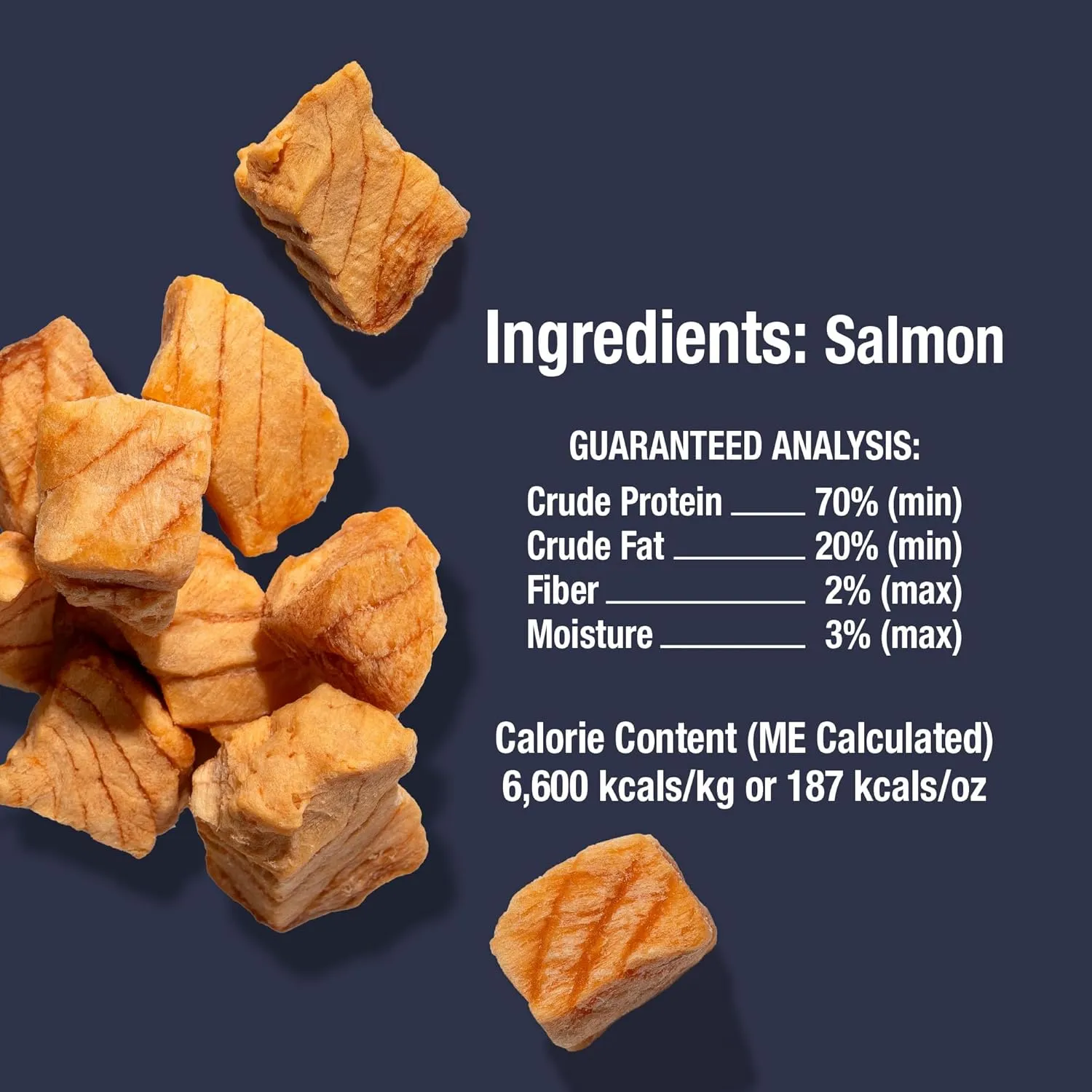 Whole Life Cat Just One Salmon Freeze Dried Cat Treats - Human Grade High Protein Food, Healthy Training Snacks, Freeze Dried Salmon Food Toppers, USA Made Natural Treats - 2.5 oz (Pack of 1)