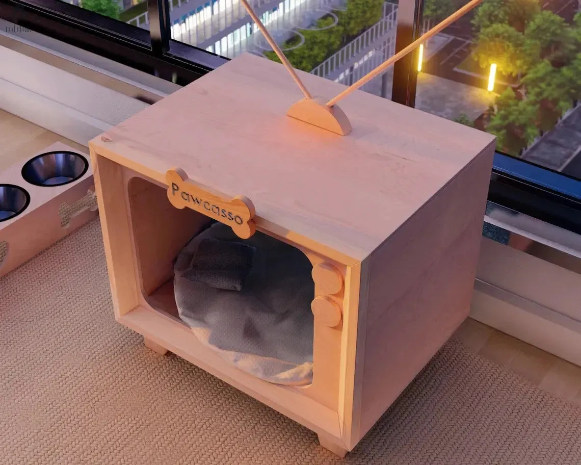 Wood Dog House-Dog Crate-Vintage Style-Dog Bed-Cat Bed-Pet Bed-Animal Lover furniture-Pet Furniture-Cat Furniture-Handmade-Handmade furniture